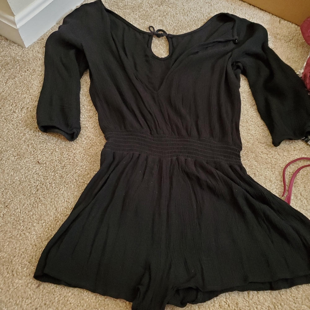 Black long sleeve romper